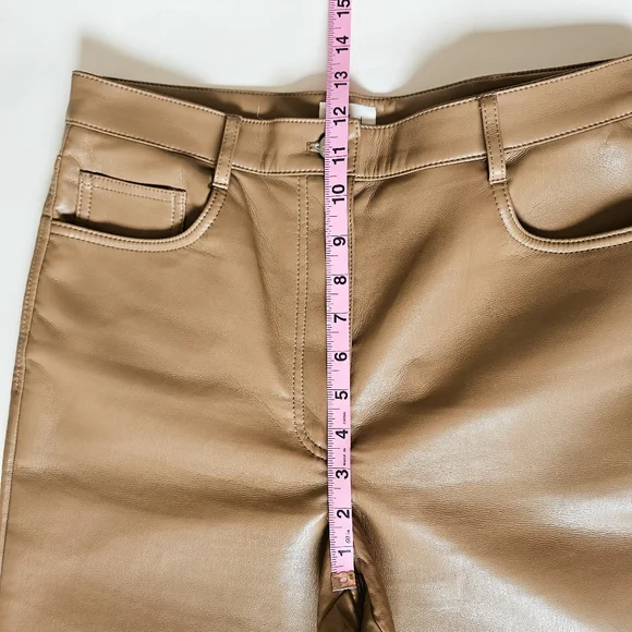 Aritzia Wilfred 10 the Melina sandy beige faux leather pants high waisted - Picture 6 of 7